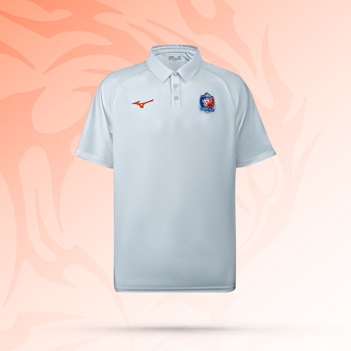 25/26 TRAVEL POLO - WHITE (LION EMBOSS)